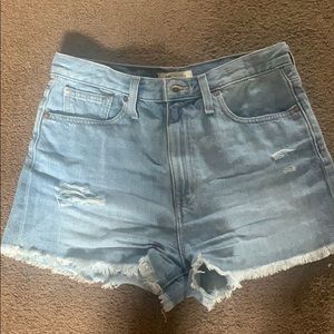Madewell mom jean high waisted distressed shorts